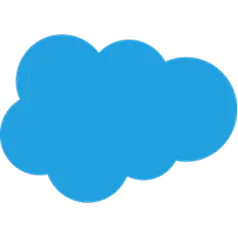 Blue cloud-shaped Salesforce logo.